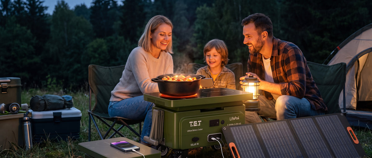 T.E.T Portable Power Cooking Station in an outdoor setting.
